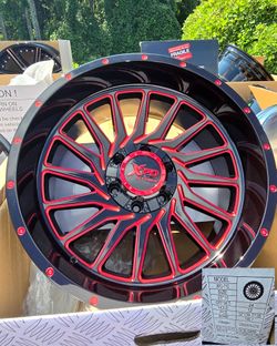 Rines Nuevos XPD XPD-710 20x10 (6x139.7/135) Negro con Rojo Maquinado