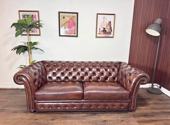Top Grain Leather Chesterfield Sofa
