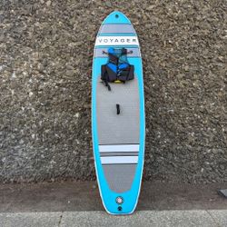 10.5ft Voyager SUP Stand Up Inflatable Paddle Board w/Bag, Pump, Life Jacket, Paddle