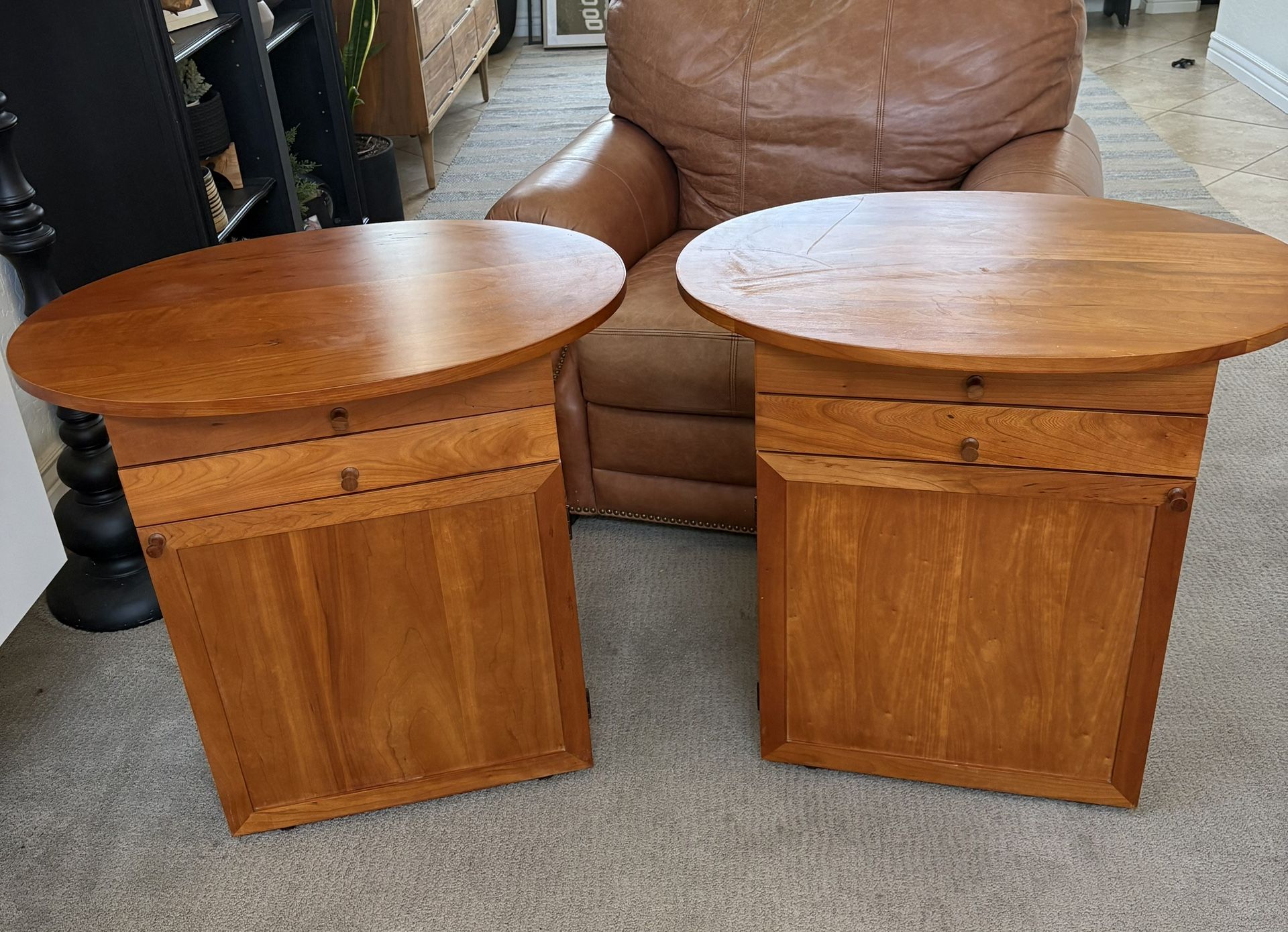 2- mid century Harden All Wood Side Tables / End Tables