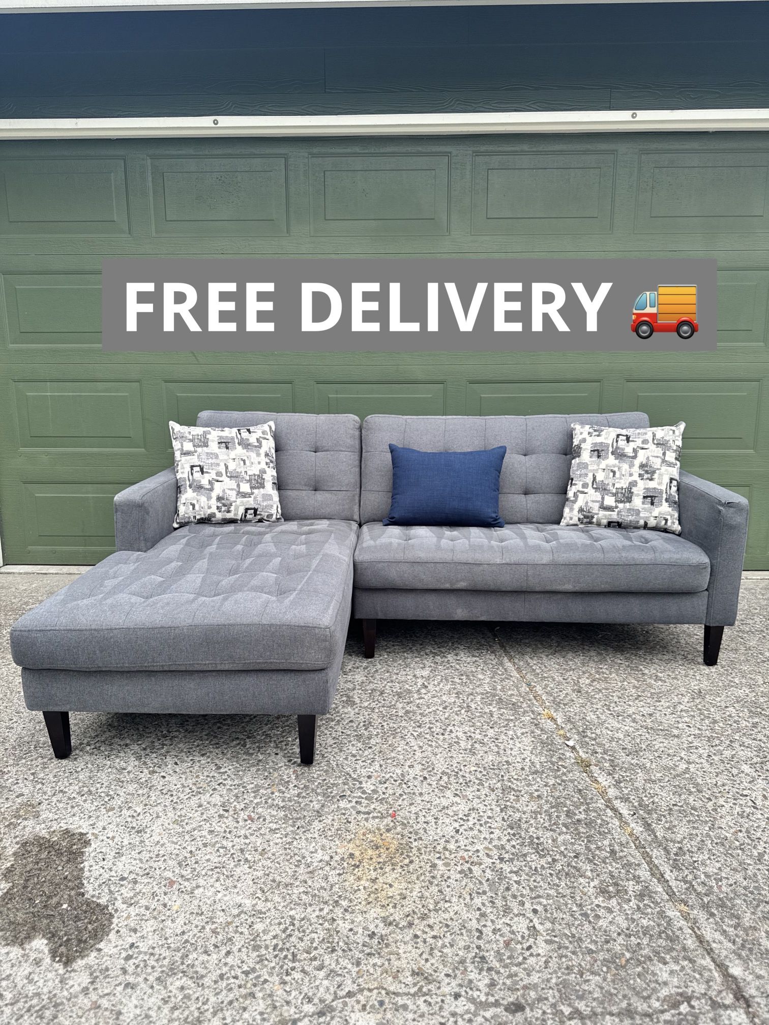 Gray Sectional Couch ๐๏ธ FREE DELIVERY ๐