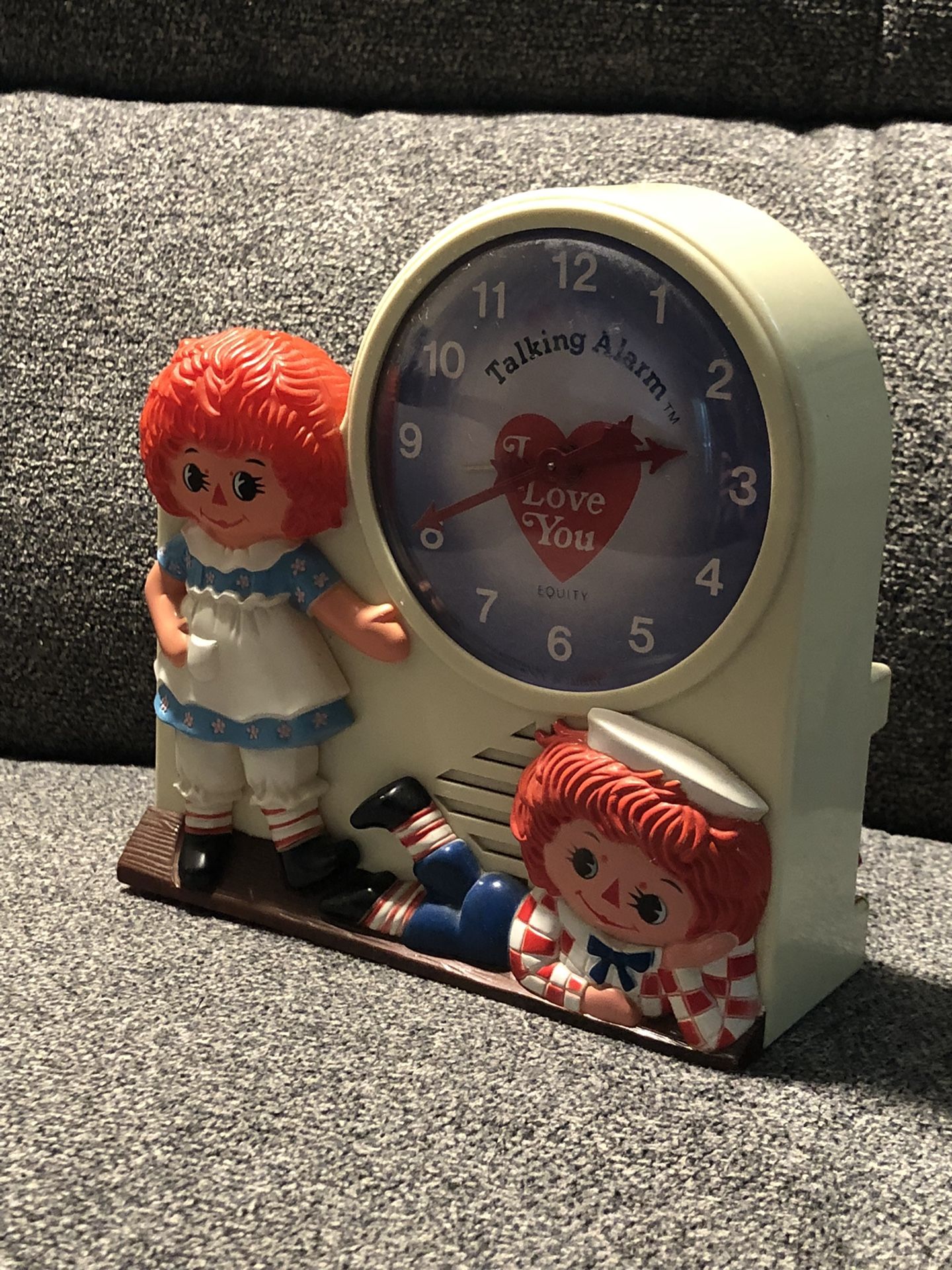 Vintage Raggedy Ann & Andy Talking Alarm Clock