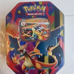 Pokemon TCG Mega Charizard X EX Tin 4 Booster Packs & Charizard Promo Sealed