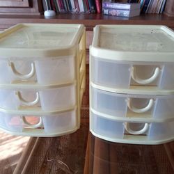 Set of Two 3-Drawer Organizers