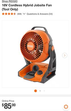 18V Cordless Hybrid Jobsite Fan(tool only)