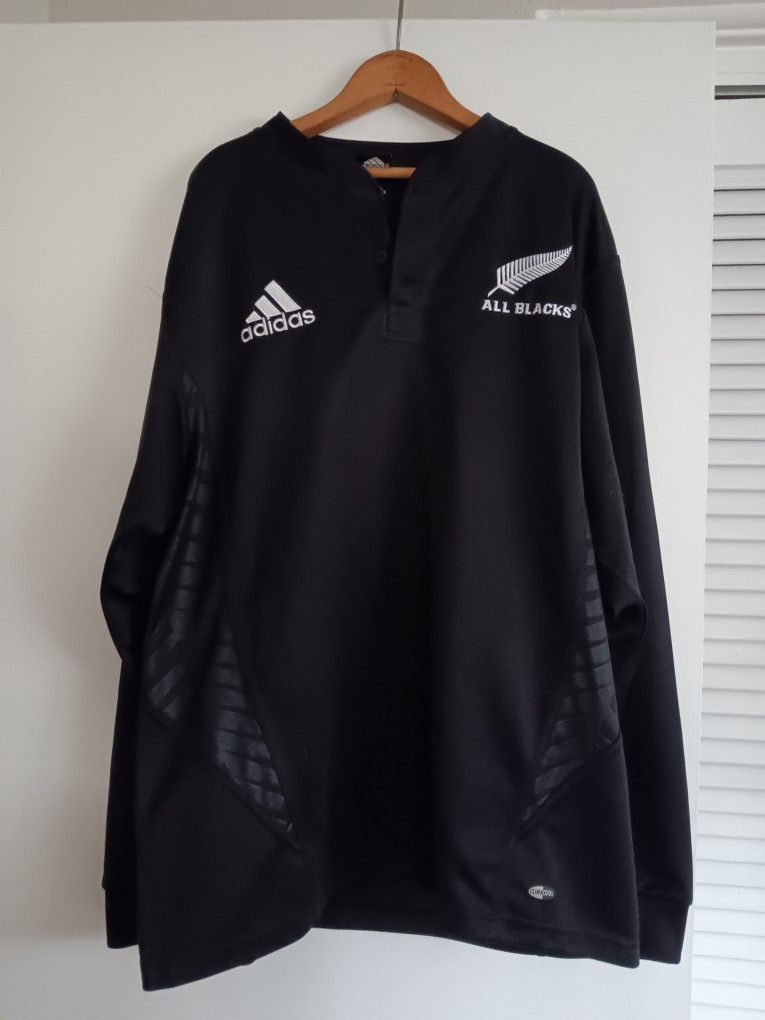 Adidas All Blacks 2007 Mens Jersey Size Large Shirt Black Rugby New Zealand