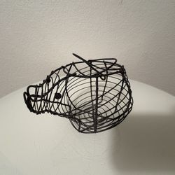 SMALL Pig French Wire Egg Basket Vintage 