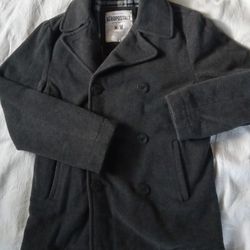 Men's Aeropostale Gray Wool Blend Peacoat Size M