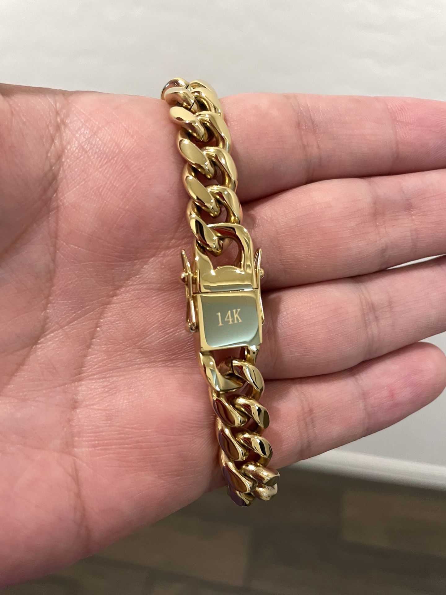 14K Gold Miami Cuban Link Bracelet New