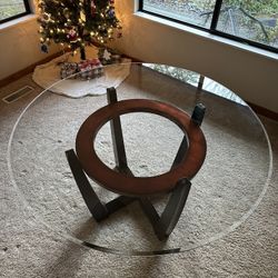 54” Round Beveled Glass Top Dining Table + 4 Chairs