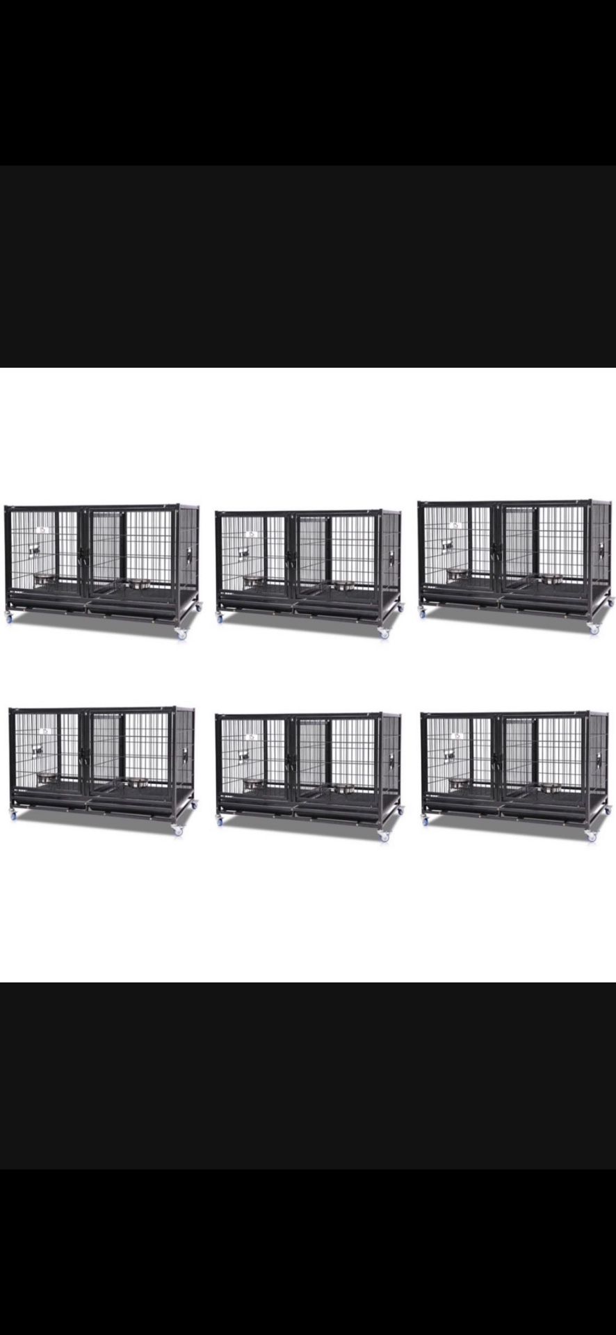 6 Heavy Duty 43 Inch Dog Kennel Crates 
