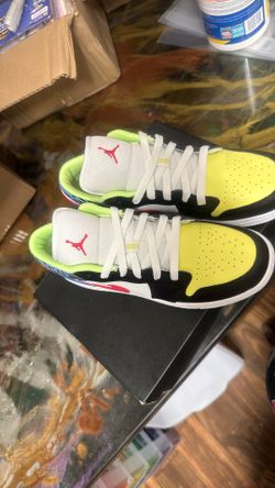 Air Jordan 1 Low SE Multicolor Volt Hot Punch Blue Black White – Men’s/Women’s
