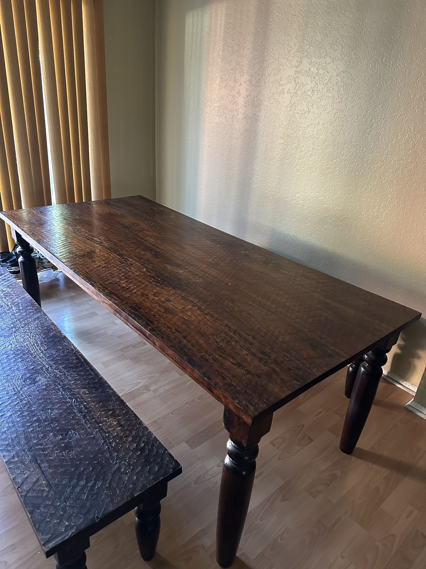 World Market Dining Table & Benches