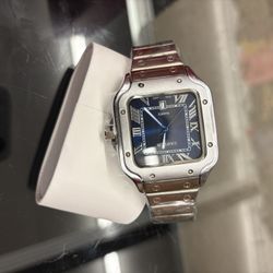 Cartier Plain Silver Watch 