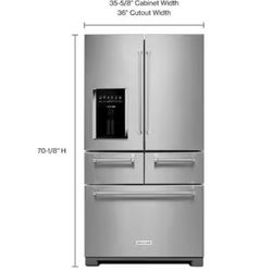 Kitchenaid 36-inch W 25.8 Cu. ft. 5-door Refrigerator Stainless Steel 