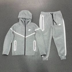 (Reflective)Nike Tech Set-Light Grey