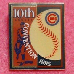 Chicago Cubs 1995 10th' Annual Cubs Convention Lapel/Hat/Tie Pin (UNUSED)😇 EXCELLENT CONDITION!👀🤯 GREAT FOR HATS!💣 Please Read Description.