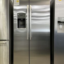 GE 25.3 cu. ft. Standard Depth Side by Side Refrigerator w/Fingerprint Resistant