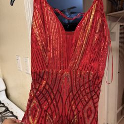 Red Dress With Sequence 