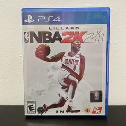 NBA 2K21 PS4 PlayStation 4 Video Game CIB Like New Damian Lillard Basketball