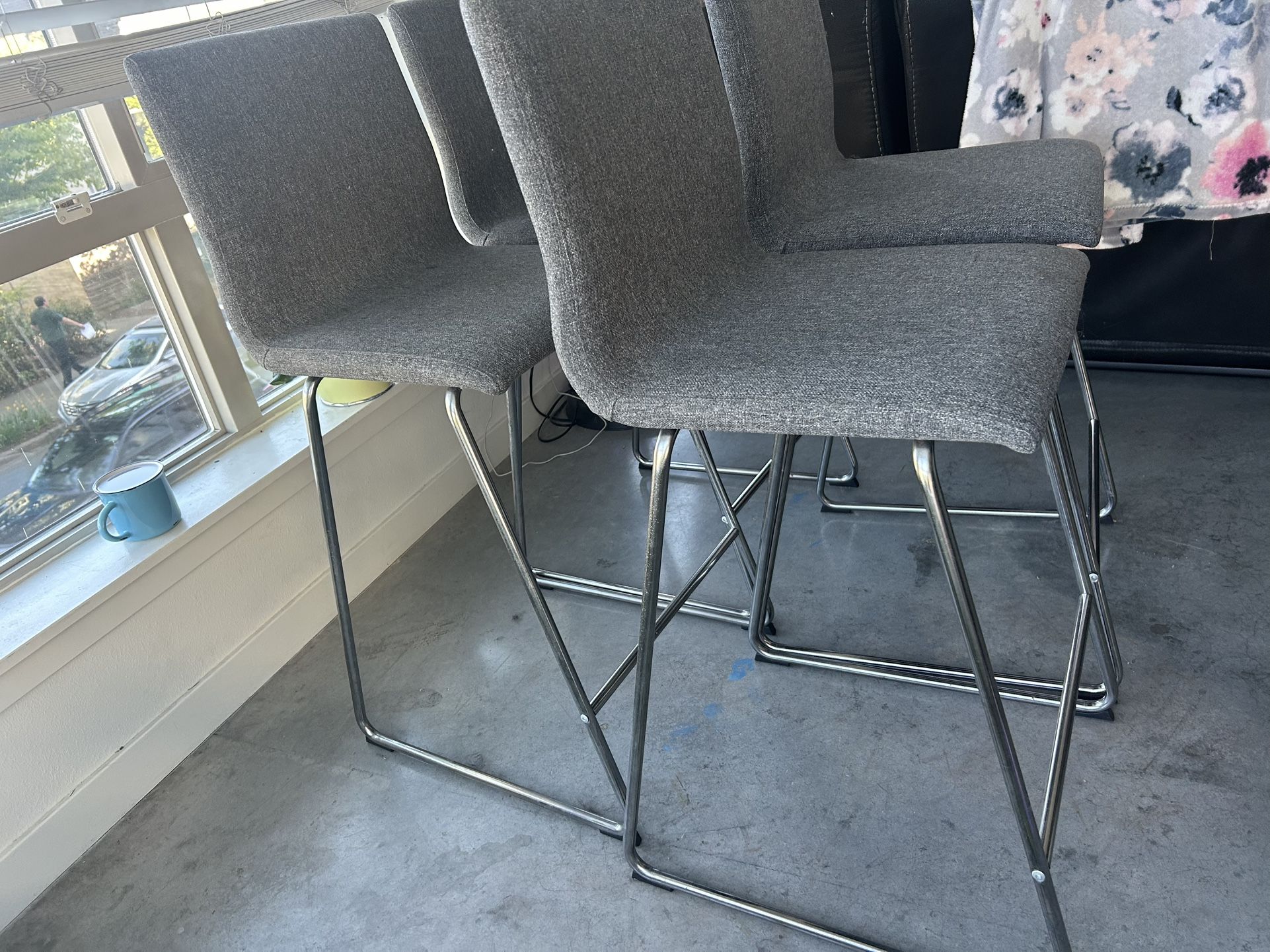 4 Grey Barstools