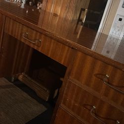 Antique Desk Walnut Executive Desk