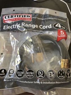 Electric range cord (4ft) 4 wires brand new, never used