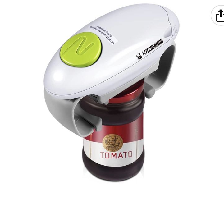 Higher Torque Electric Jar Opener for Seniors with Arthritis Fit Almost Jars Size, Strong Tough Automatic Jar Opener for Weak Hands, Hands Free Batter