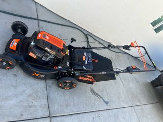 Shop YARDMAX 24 in. 201cc Electric Start SELECT PACE 6 Speed CVT High Wheel RWD 3-in-1 Gas Walk Behind Self Propelled Lawn Mower