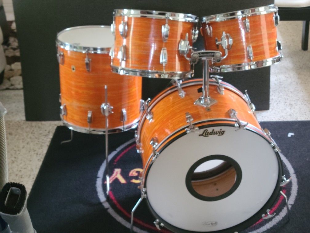 Ludwig Vintage 1968 Mod Orange Hollywood Drum Set