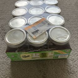 Ball 16oz Glass Pint Mason Jars - Wide Mouth  with Lids and Bands - 12 Total Jars