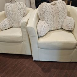 White Swivel Chairs, Used, $150