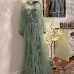 GREEN WEDDING GUEST DRESS