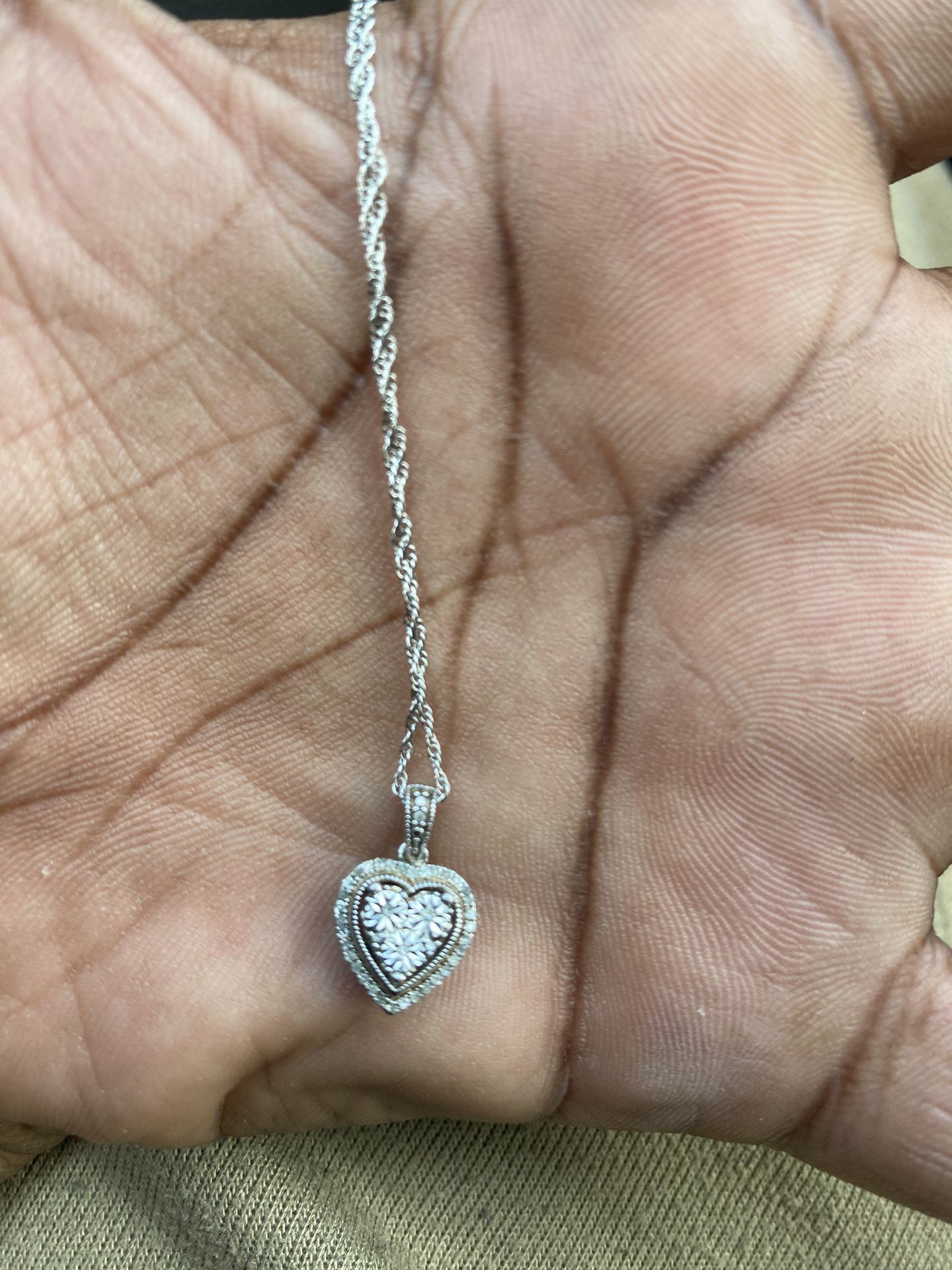 Tennis Bracelet & Real Diamond Heart necklace