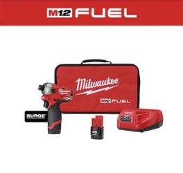 Milwaukee M12 FUEL SURGE 12V Lithium-Ion Brushless Cordless 1/4 in. Hex Impact Driver Compact Kit