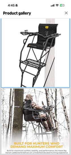 Hawk big Denali 20’ 1.5 man ladder tree stand
