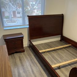 Queen Sleigh Bed Frame With Matching Night Stand