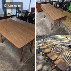 Drop leaf dinning table with chairs