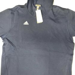 Adidas: Navy Blue Short Sleeve Hoodie Sweater (Large)