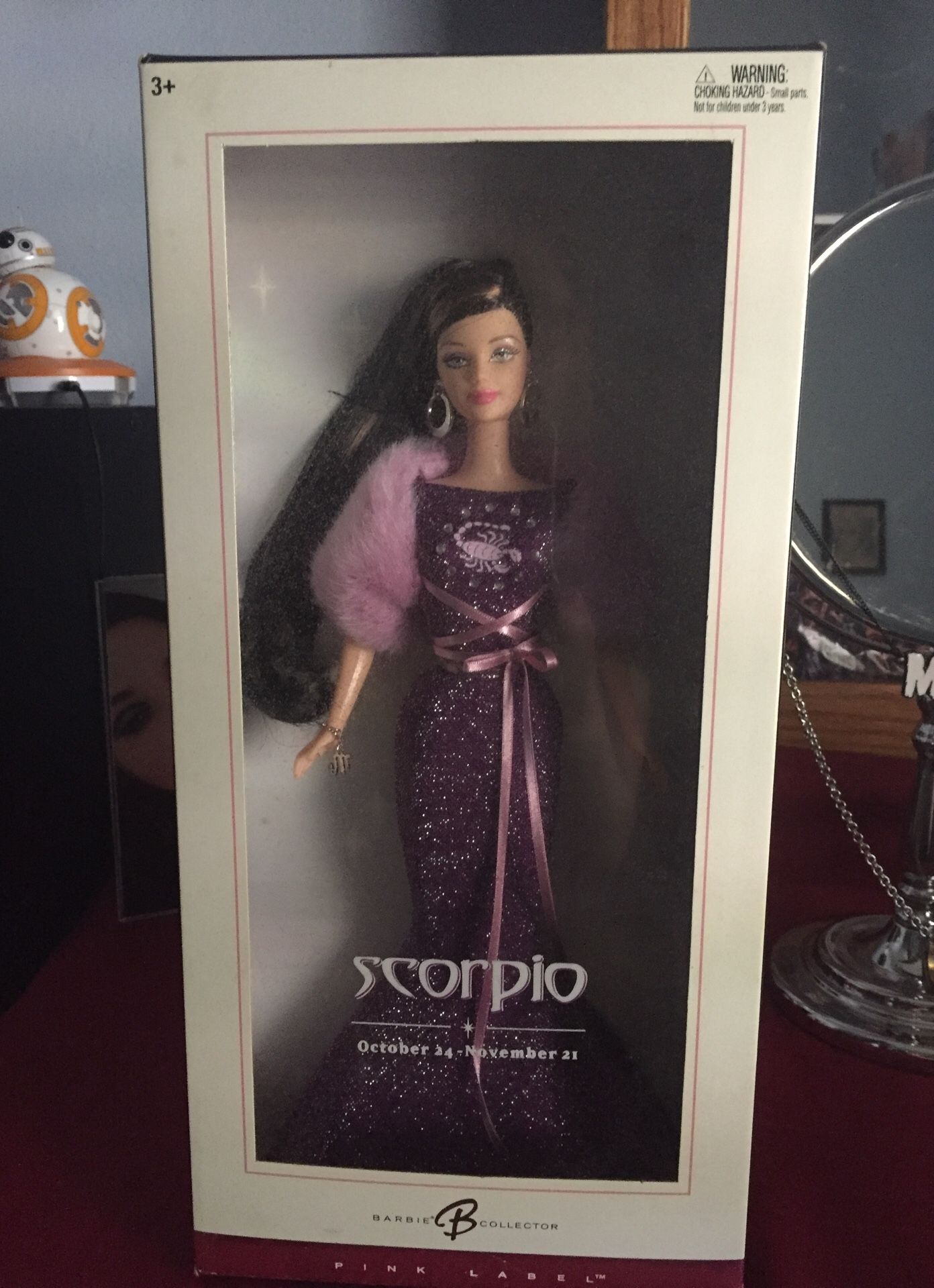 Pink Label Scorpio Barbie. New in box never opened.