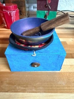 Tibetan Singing Bowl with Mallet and Cushion