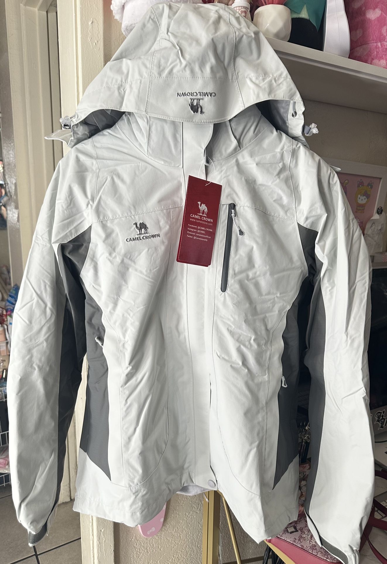 Camel Crown Women’s Ski Jacket Waterproof grey - size Medium