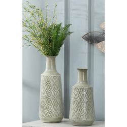 2 -Pack Gray Metal Rustic Vase