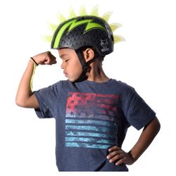 Raskullz Bolt LED Green Bike Helmet, Child 5+ (50-54cm)