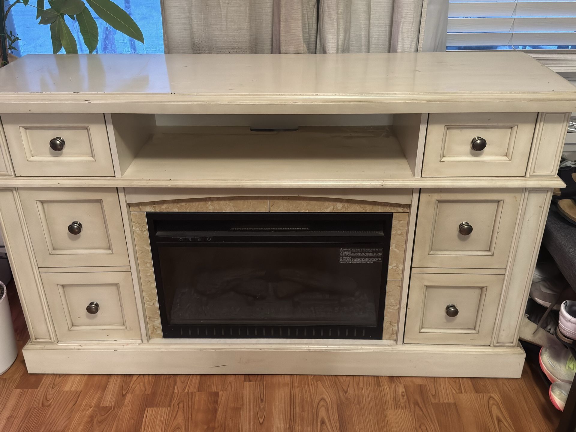 Fireplace tv stand