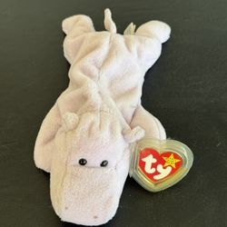 TY Beanie Baby Hippo Named Happy 