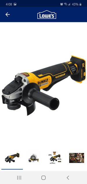 Photo Dewalt 20-Volt MAX XR Lithium-Ion Cordless Brushless 4-1/2 in. Paddle Switch Small Angle Grinder w/ Kickback Brake (Tool-Only)