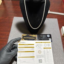 Moissanite Tennis Chain 925 Silver 