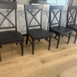 Set Of 4 Black Farmhouse Dining Chairs  $250