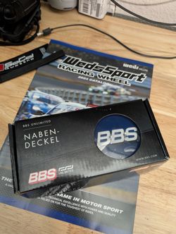 Authentic BBS Blue/Silver Center Caps 580.71.015